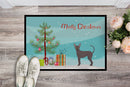 Abyssinian or African Hairless Dog Christmas Tree Doormat - 18x27 Decorative Floor Mat – Indoor/Outdoor Rug with Artistic Flair CK3438MAT