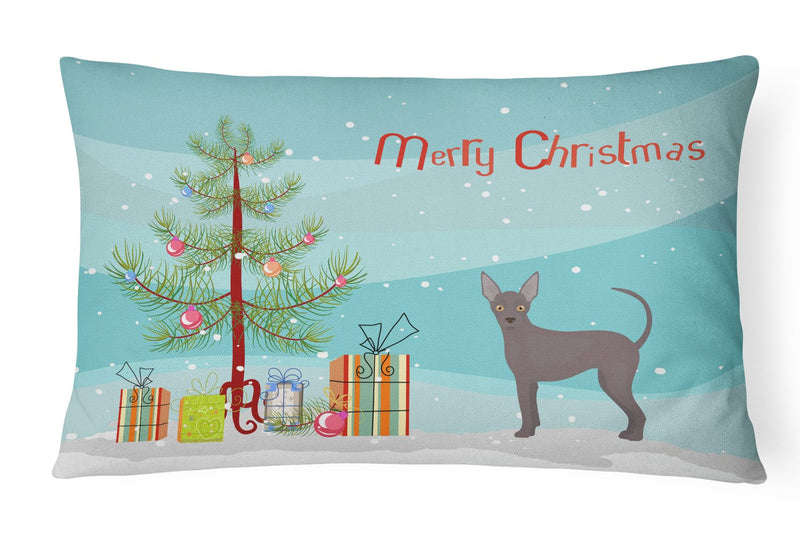 Abyssinian or African Hairless Dog Christmas Tree Canvas Fabric Decorative Pillow CK3438PW1216