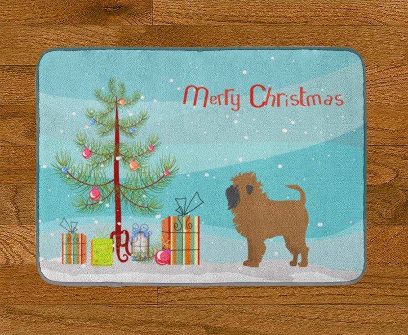 Tan Affenpinscher Christmas Tree Machine Washable Memory Foam Mat CK3439RUG