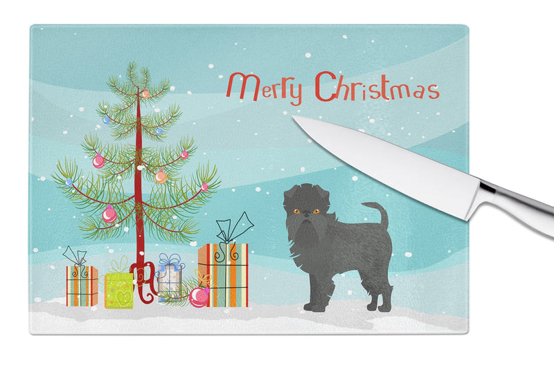 Affenpinscher Christmas Tree Glass Cutting Board Large CK3440LCB