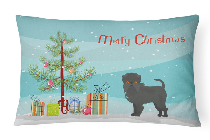 Affenpinscher Christmas Tree Canvas Fabric Decorative Pillow CK3440PW1216