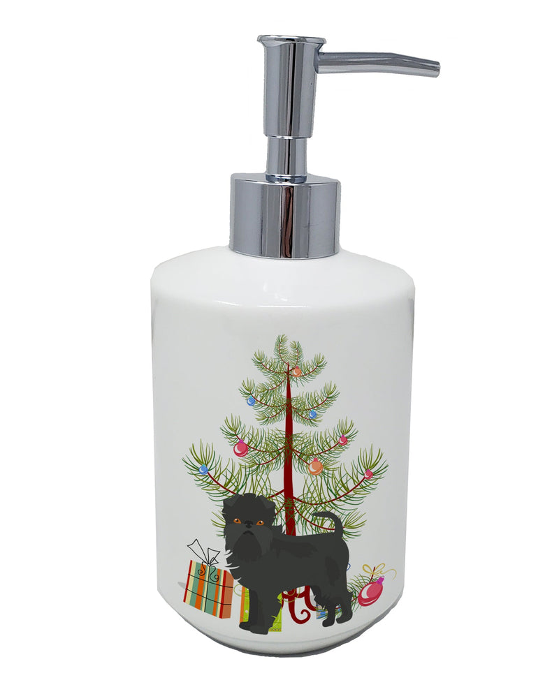 Affenpinscher Christmas Tree Ceramic Soap Dispenser