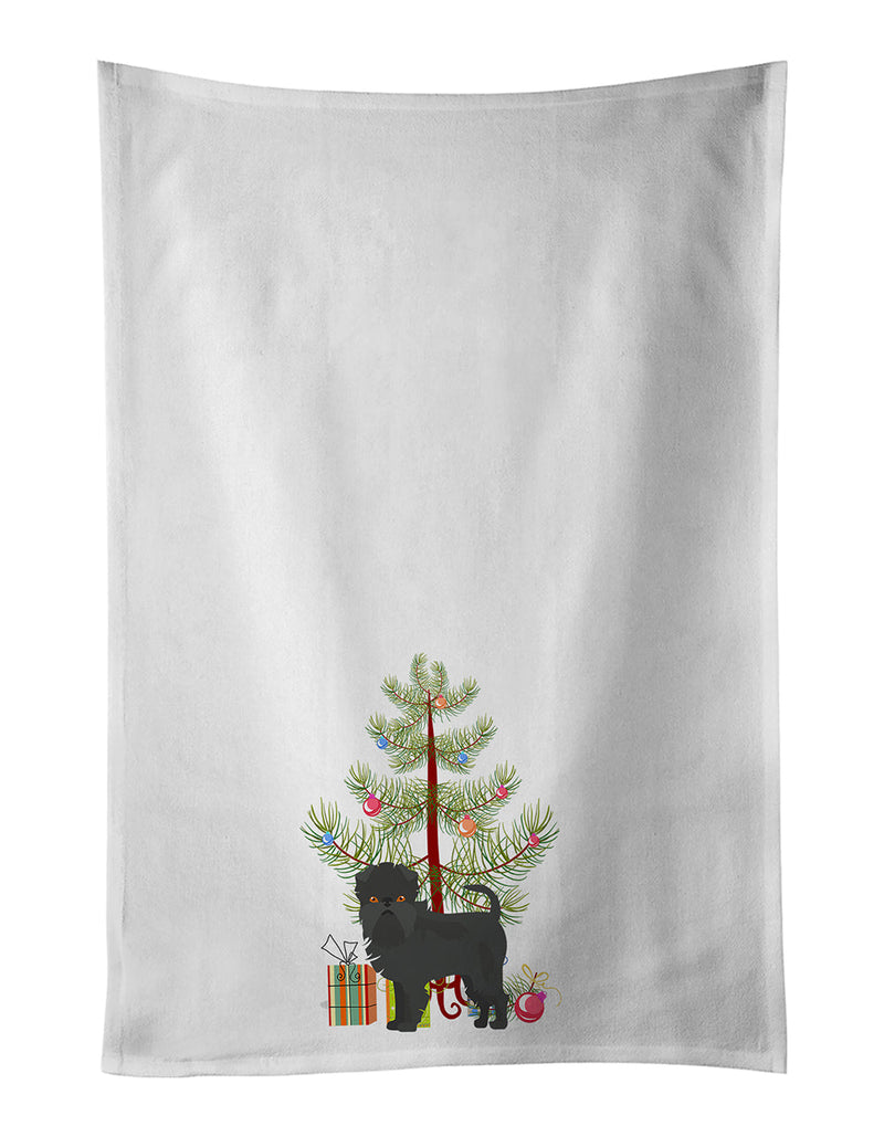 Affenpinscher Christmas Tree White Kitchen Towel Set of 2