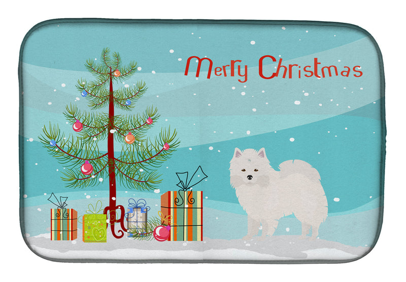 American Eskimo Christmas Tree Dish Drying Mat CK3441DDM