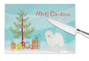 American Eskimo Christmas Tree Glass Cutting Boards – Durable, Decorative Kitchen Art Large CK3441LCB
