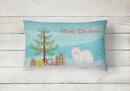 American Eskimo Christmas Tree Canvas Fabric Decorative Pillow CK3441PW1216