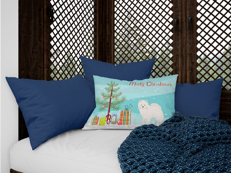 American Eskimo Christmas Tree Canvas Fabric Decorative Pillow CK3441PW1216