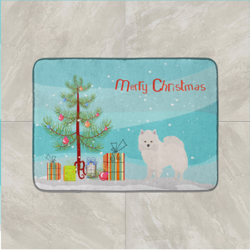 American Eskimo Christmas Tree Machine Washable Memory Foam Mat CK3441RUG