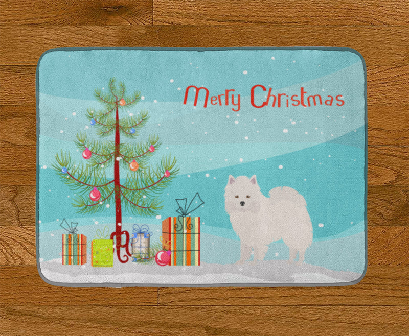 American Eskimo Christmas Tree Machine Washable Memory Foam Mat CK3441RUG