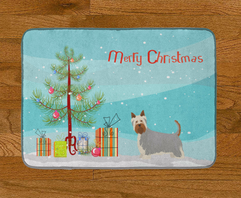 Australian Silky Terrier Christmas Tree Machine Washable Memory Foam Mat CK3443RUG