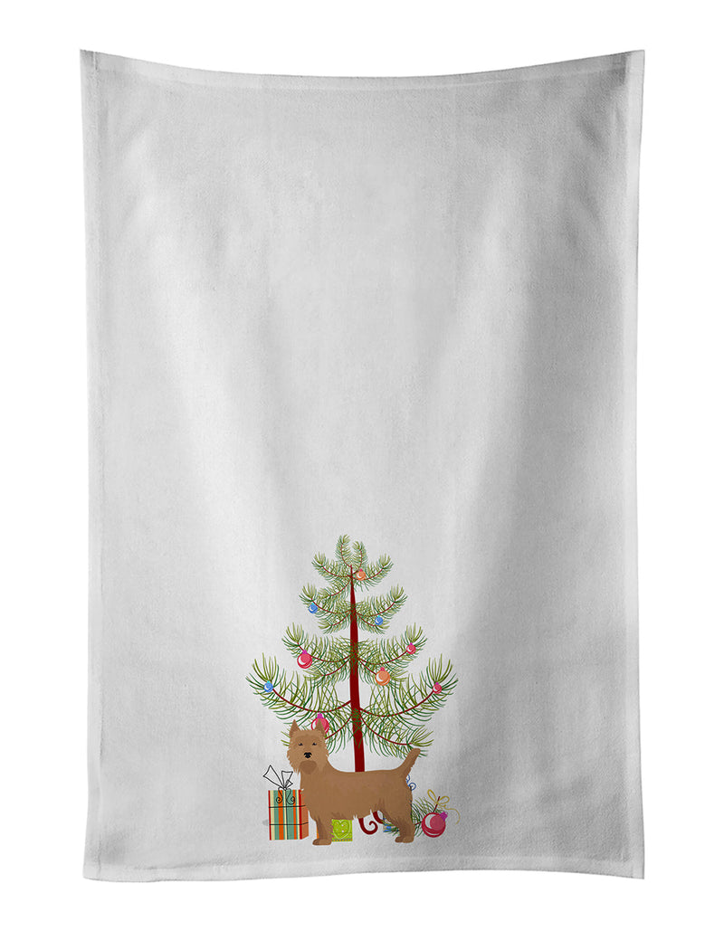 Airedale Terrier Christmas Tree White Kitchen Towel Set of 2