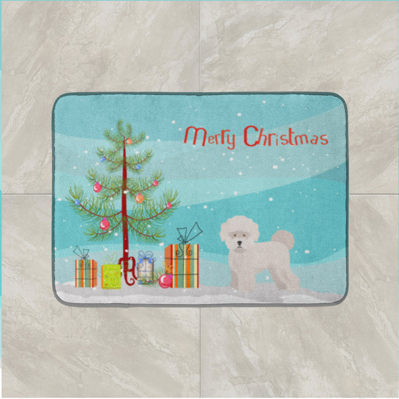 Bichon Frisé Christmas Tree Machine Washable Memory Foam Mat CK3445RUG