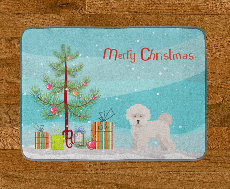 Bichon Frisé Christmas Tree Machine Washable Memory Foam Mat CK3445RUG