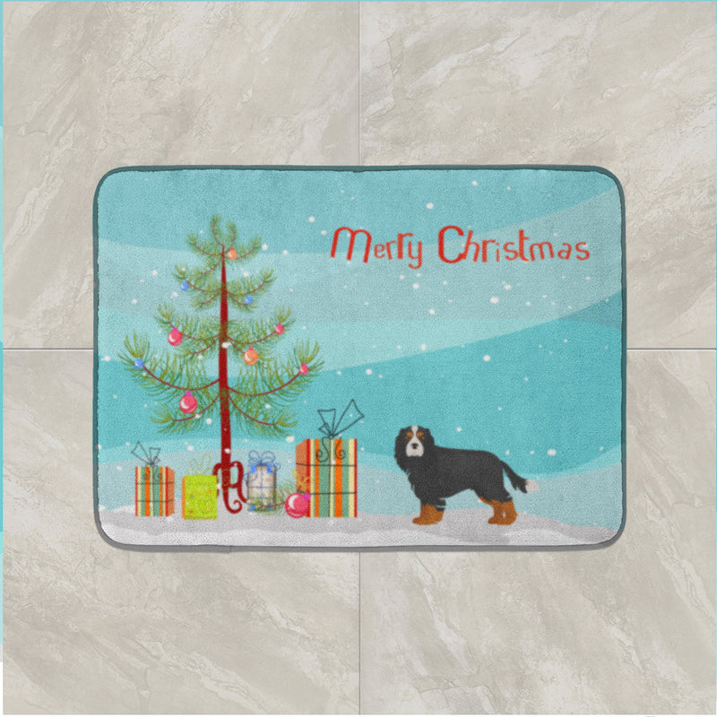 Cavalier King Charles Spaniel Tricolor Christmas Tree Machine Washable Memory Foam Mat CK3446RUG