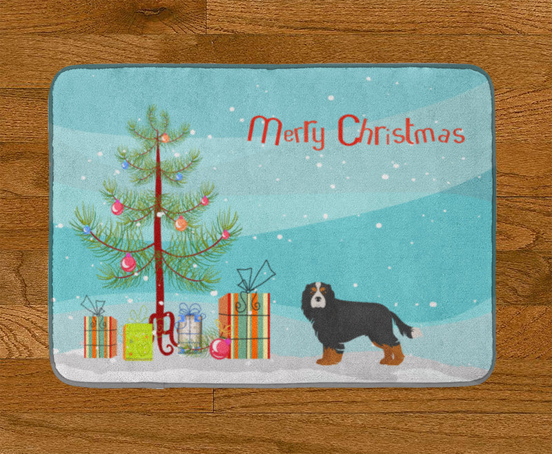 Cavalier King Charles Spaniel Tricolor Christmas Tree Machine Washable Memory Foam Mat CK3446RUG