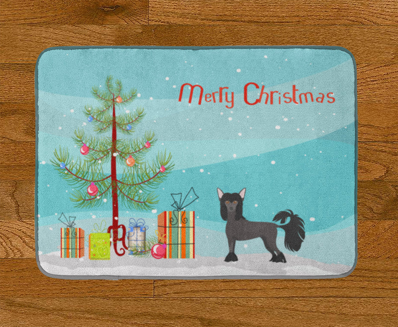 Chinese Crested Christmas Tree Machine Washable Memory Foam Mat CK3447RUG