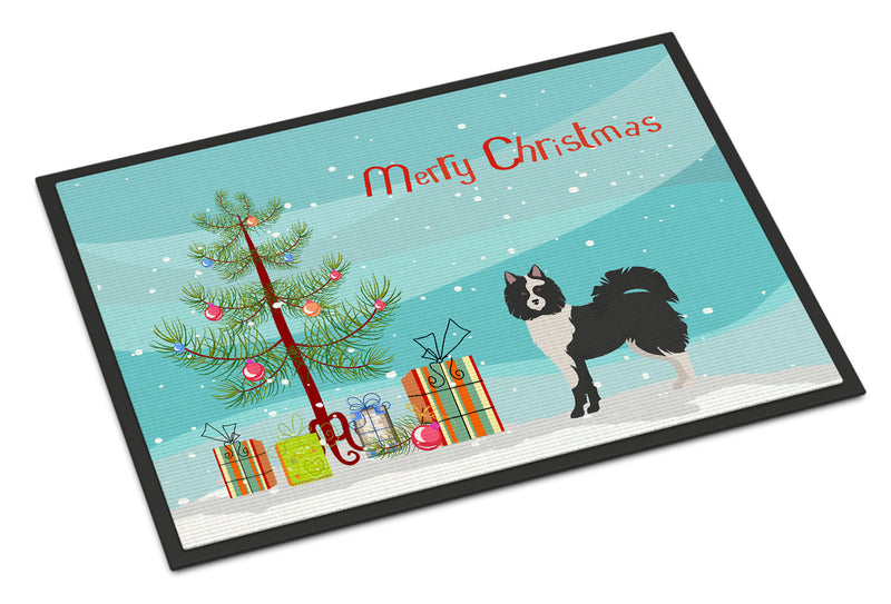 Black and White Elo dog Christmas Tree Doormat - 24x36 Decorative Floor Mat – Indoor/Outdoor Rug with Artistic Flair CK3452JMAT