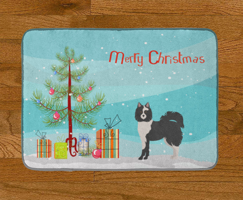 Black and White Elo dog Christmas Tree Machine Washable Memory Foam Mat CK3452RUG