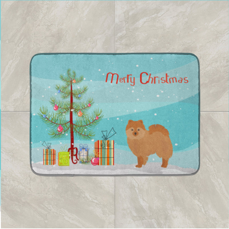 German Spitz Christmas Tree Machine Washable Memory Foam Mat CK3456RUG