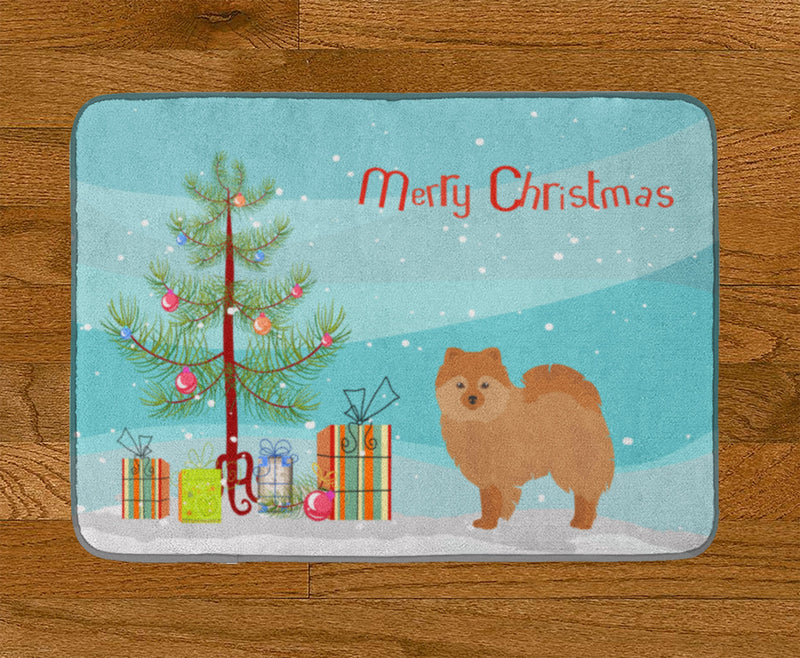 German Spitz Christmas Tree Machine Washable Memory Foam Mat CK3456RUG