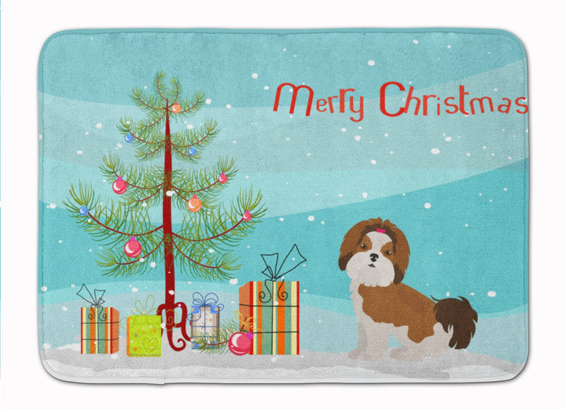 Imperial Shih Tzu Christmas Tree Machine Washable Memory Foam Mat CK3459RUG