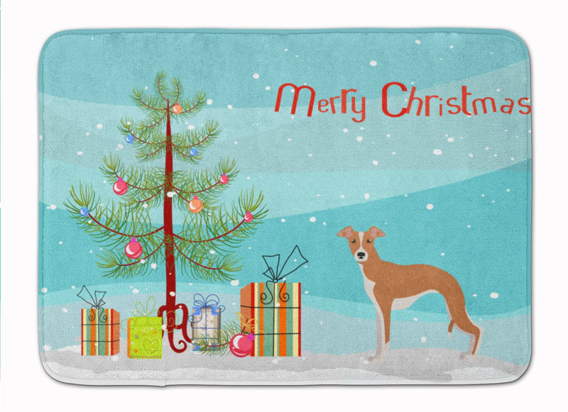 Italian Greyhound Christmas Tree Machine Washable Memory Foam Mat CK3460RUG