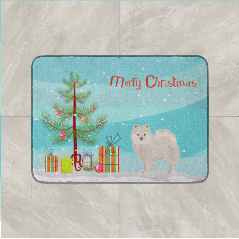 Japanese Spitz Christmas Tree Machine Washable Memory Foam Mat CK3463RUG