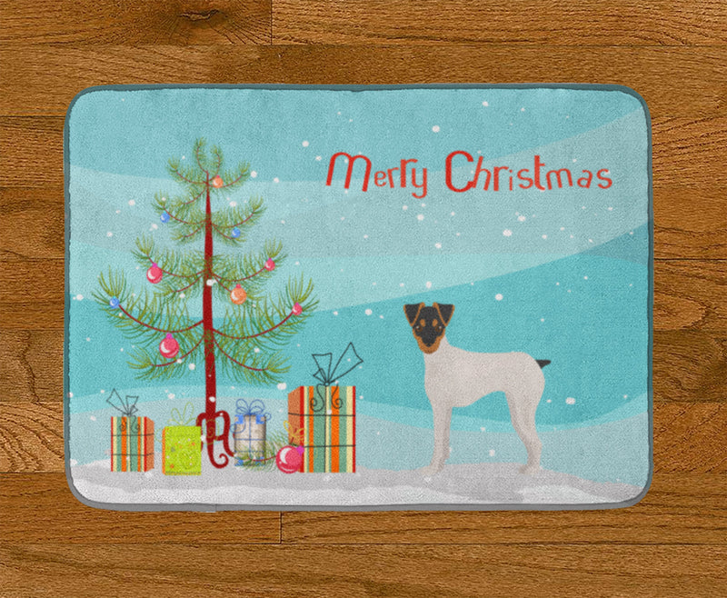 Japanese Terrier Christmas Tree Machine Washable Memory Foam Mat CK3464RUG