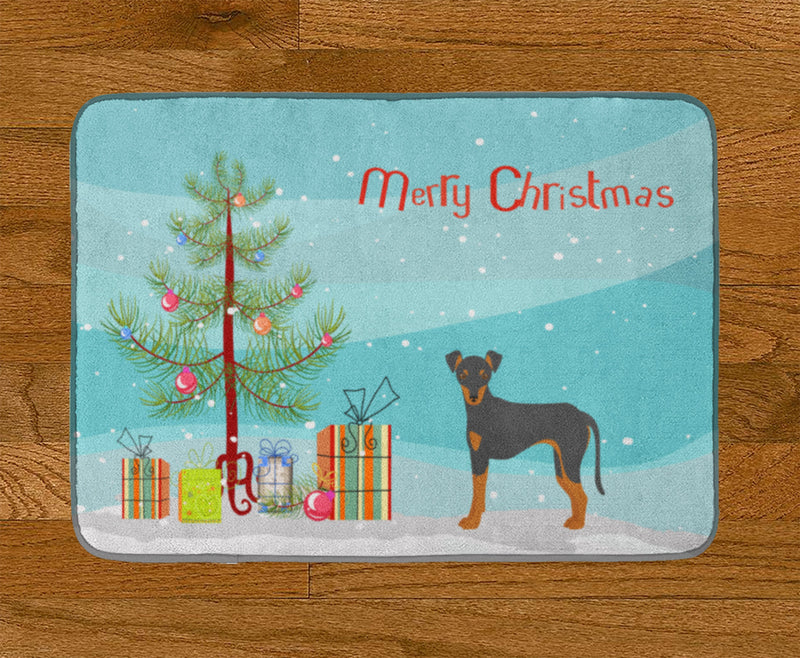 Manchester Terrier Christmas Tree Machine Washable Memory Foam Mat CK3472RUG