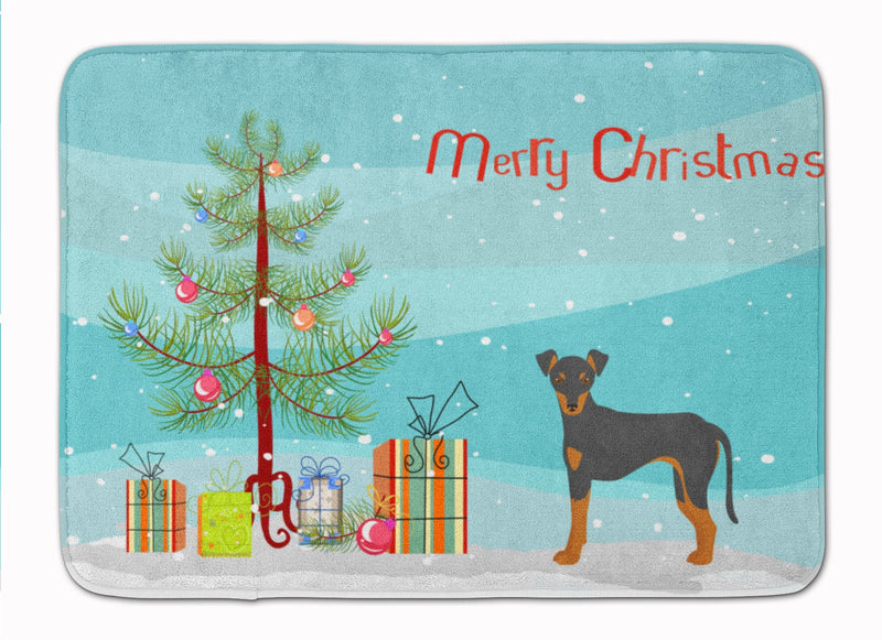 Manchester Terrier Christmas Tree Machine Washable Memory Foam Mat CK3472RUG