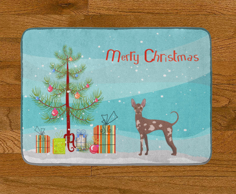 Mexican Hairless Dog Christmas Tree Machine Washable Memory Foam Mat CK3473RUG