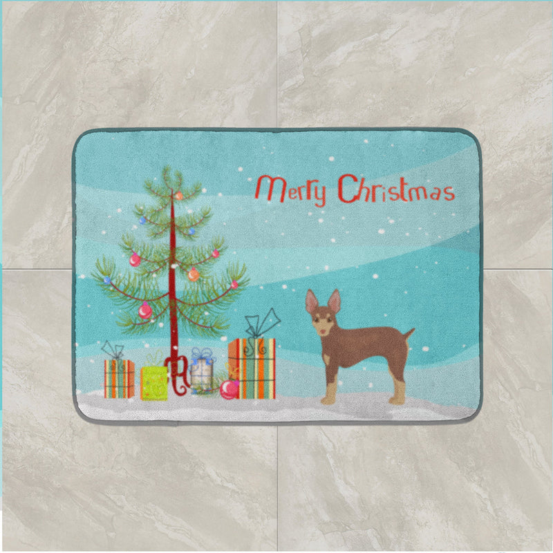 Miniature Fox Terrier Christmas Tree Machine Washable Memory Foam Mat CK3474RUG