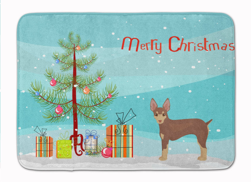 Miniature Fox Terrier Christmas Tree Machine Washable Memory Foam Mat CK3474RUG