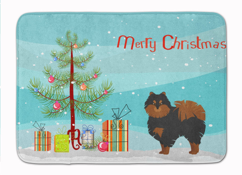 Pomeranian Christmas Tree Machine Washable Memory Foam Mat CK3477RUG