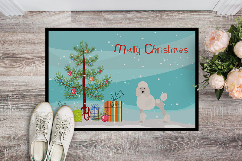 Miniature Poodle Christmas Tree Indoor or Outdoor Mat 18x27 CK3478MAT