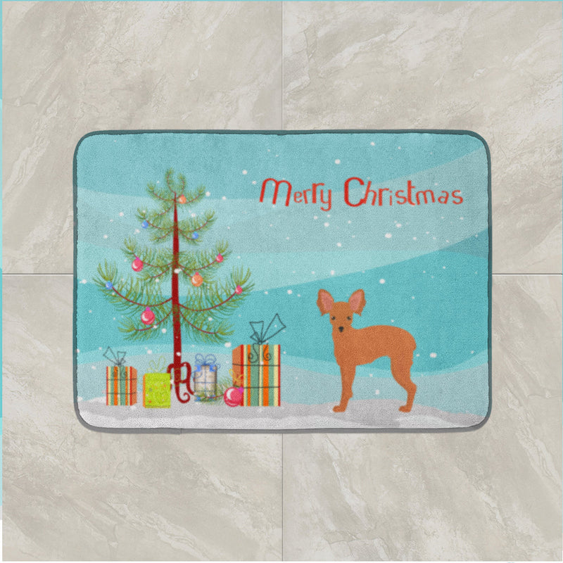 Russkiy Toy or Russian Toy Terrier Christmas Tree Machine Washable Memory Foam Mat CK3484RUG