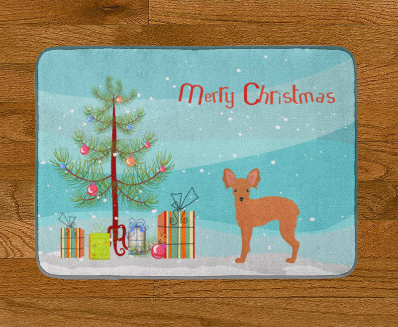 Russkiy Toy or Russian Toy Terrier Christmas Tree Machine Washable Memory Foam Mat CK3484RUG