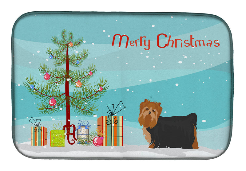 Yorkshire Terrier Christmas Tree Dish Drying Mat CK3490DDM