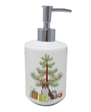 Boston Terrier Christmas Tree Ceramic Soap Dispenser