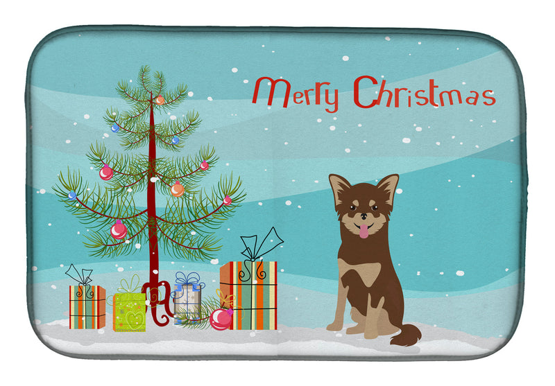 Chihuahua Christmas Tree Dish Drying Mat CK3496DDM