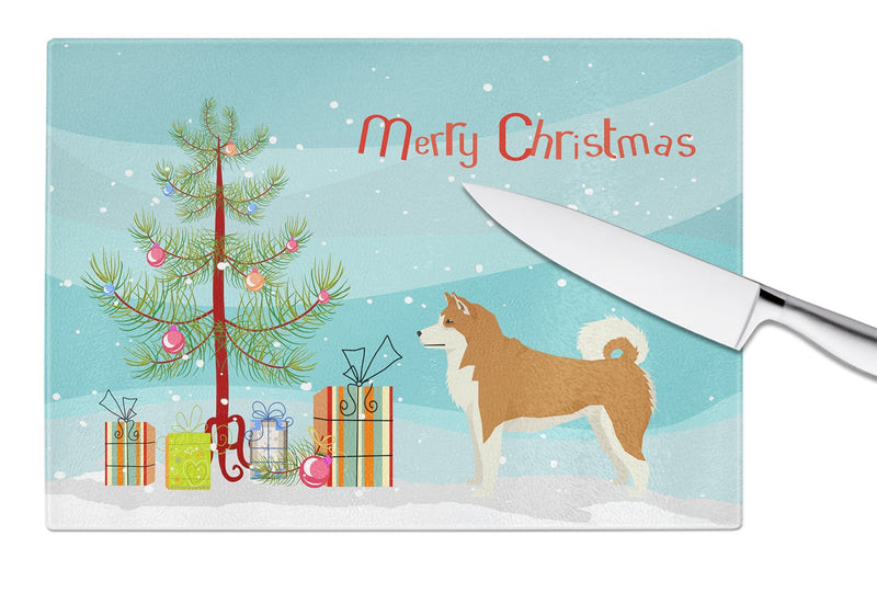 Akita Christmas Tree Glass Cutting Board Large CK3512LCB