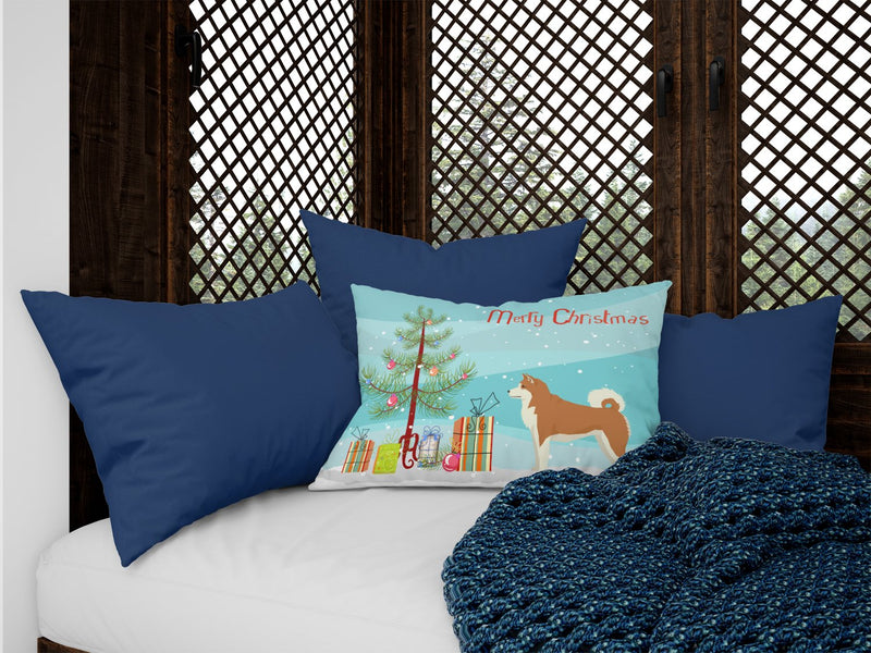 Akita Christmas Tree Canvas Fabric Decorative Pillow CK3512PW1216