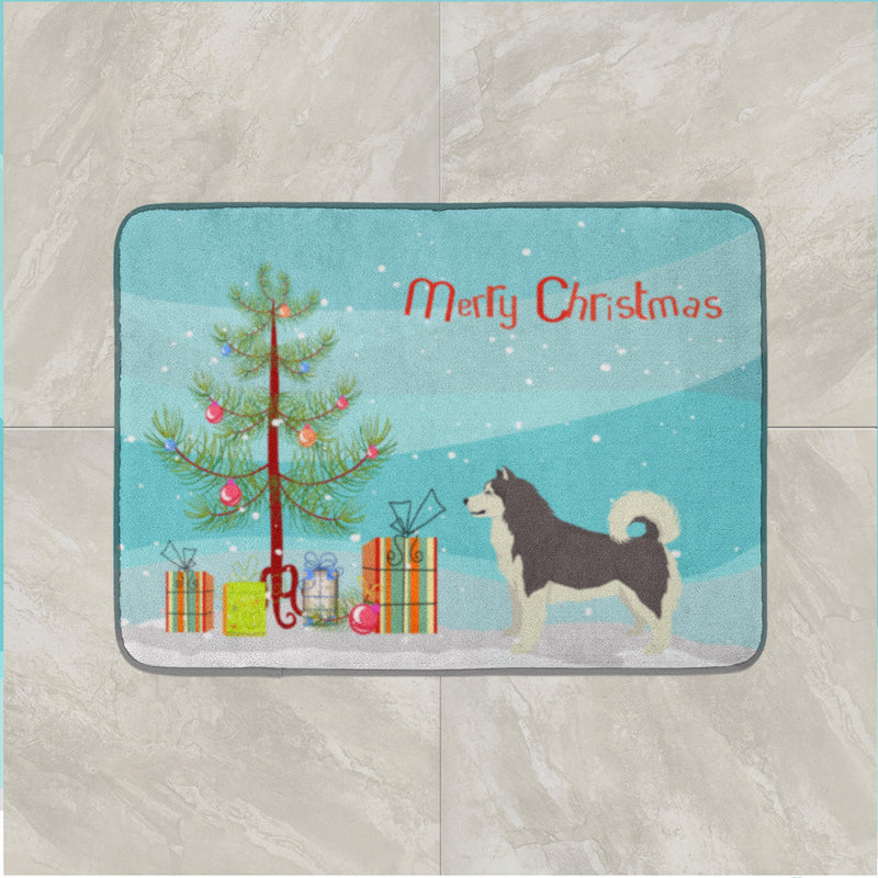 Alaskan Malamute Christmas Tree Machine Washable Memory Foam Mat CK3513RUG