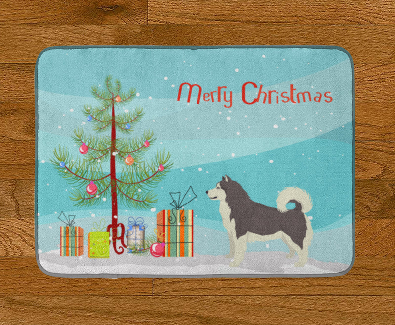 Alaskan Malamute Christmas Tree Machine Washable Memory Foam Mat CK3513RUG