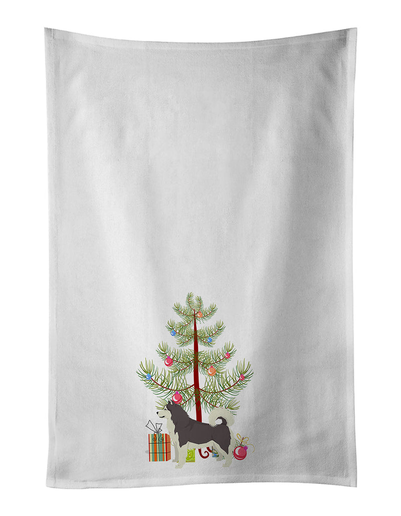 Alaskan Malamute Christmas Tree White Kitchen Towel Set of 2
