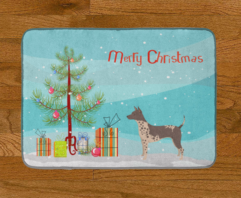 American Hairless Terrier Christmas Tree Machine Washable Memory Foam Mat CK3514RUG