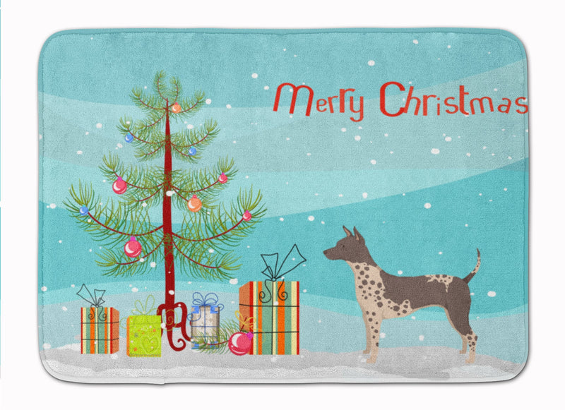 American Hairless Terrier Christmas Tree Machine Washable Memory Foam Mat CK3514RUG