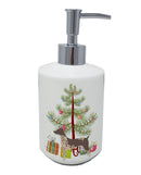 American Hairless Terrier Christmas Tree Ceramic Soap Dispenser