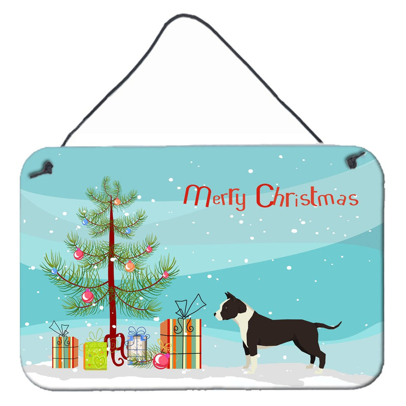 American Staffordshire Terrier Christmas Tree Wall or Door Hanging Prints CK3515DS812