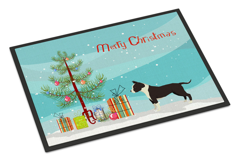 American Staffordshire Terrier Christmas Tree Doormat - 24x36 Decorative Floor Mat – Indoor/Outdoor Rug with Artistic Flair CK3515JMAT